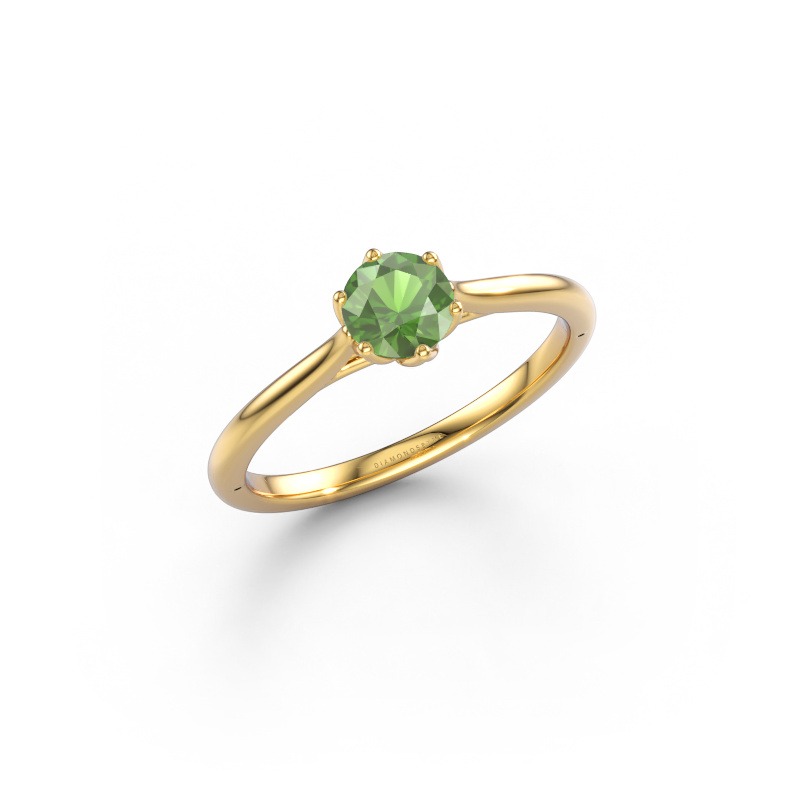 Bild von Verlobungsring Winona RND 585 Gold Turmalin grün 5 mm