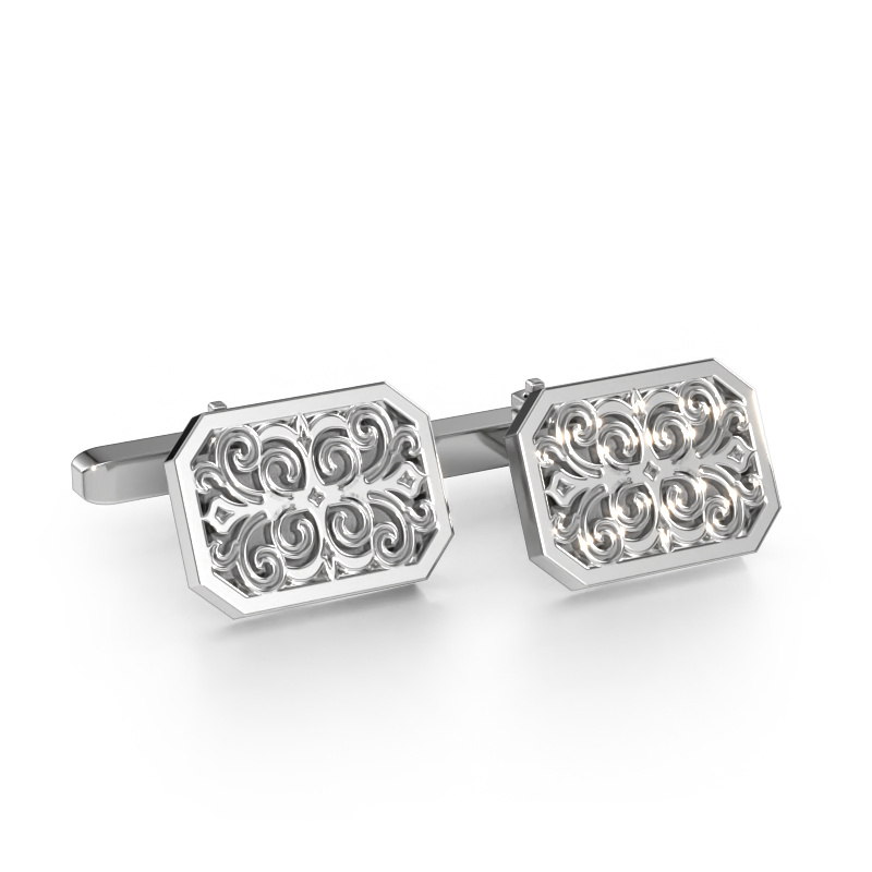 Image of Cufflinks Wouter 585 white gold