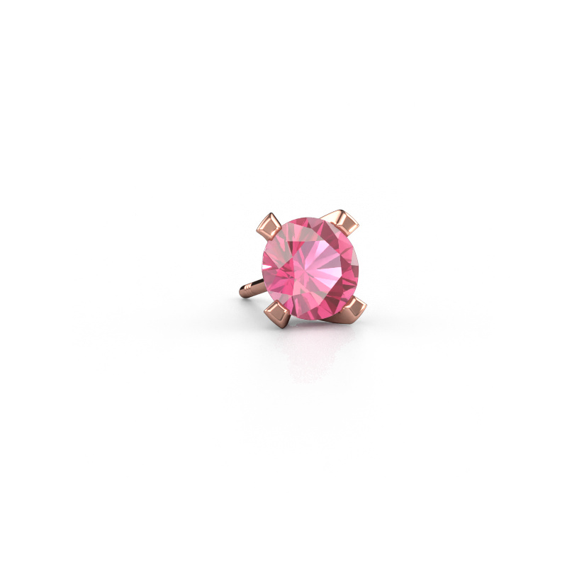 Image of Men's earring Xaver 585 rose gold Pink sapphire 6.5 mm
