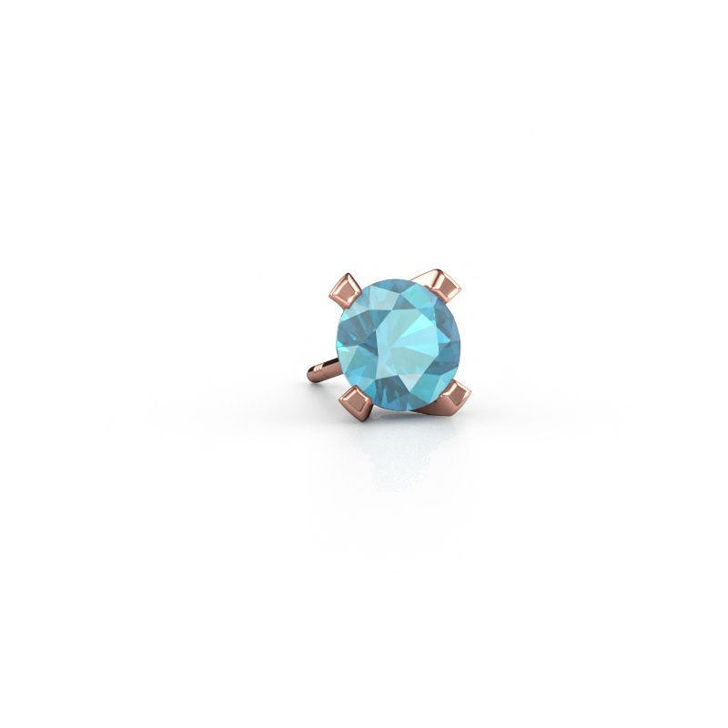 Image of Men's earring Xaver 585 rose gold Blue topaz 6.5 mm