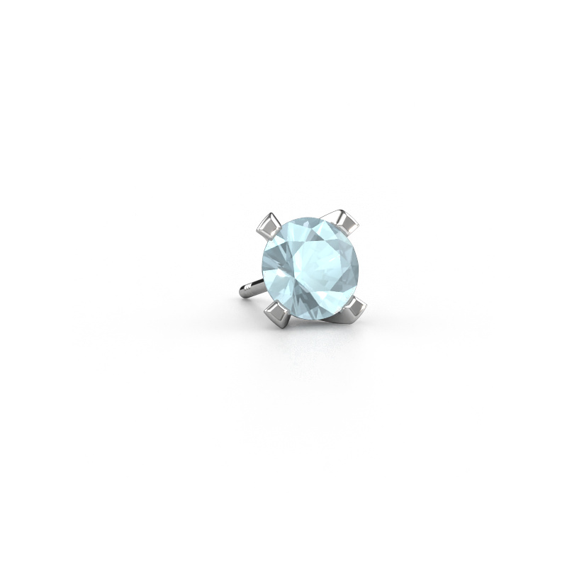 Image of Men's earring Xaver 585 white gold Aquamarine 6.5 mm