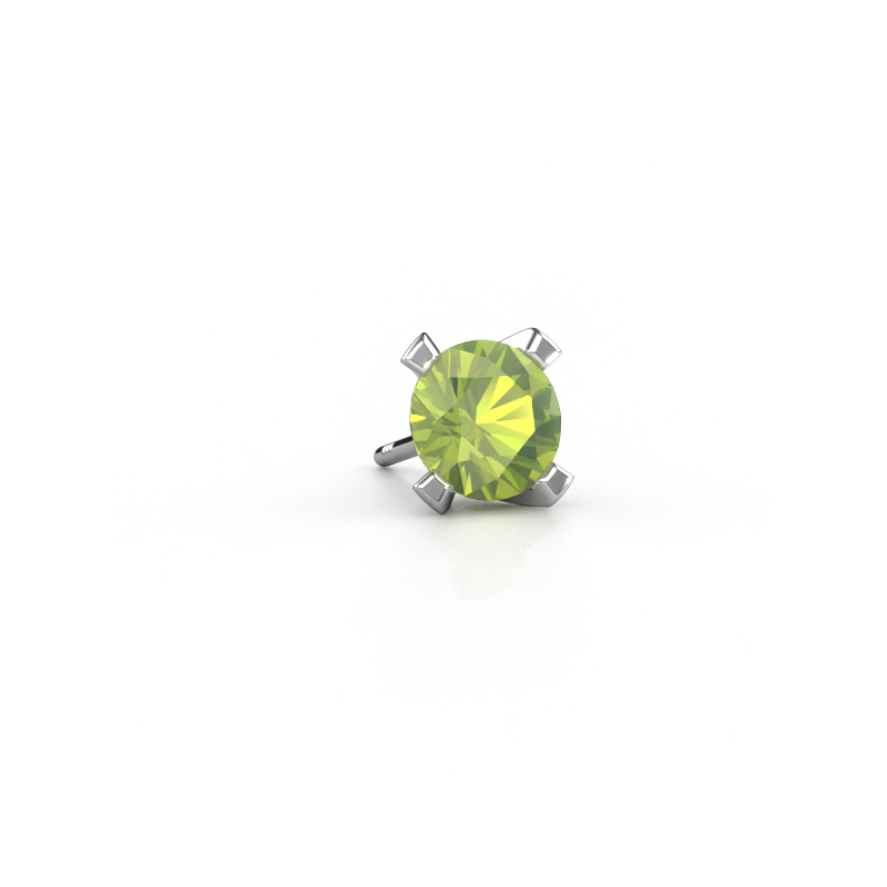Image of Men's earring Xaver 585 white gold Peridot 6.5 mm