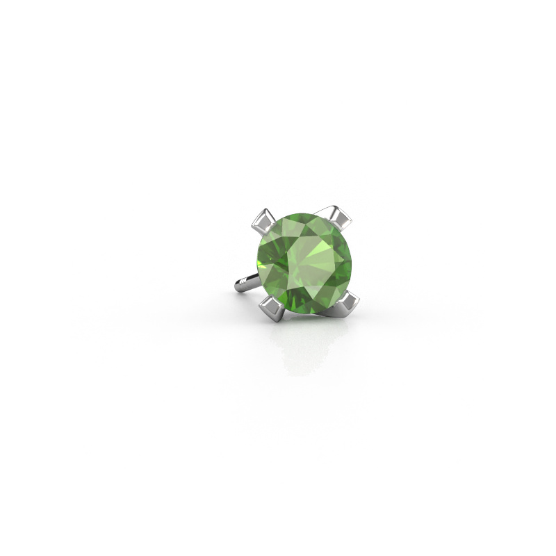 Image of Men's earring Xaver 950 platinum Tourmaline green 6.5 mm
