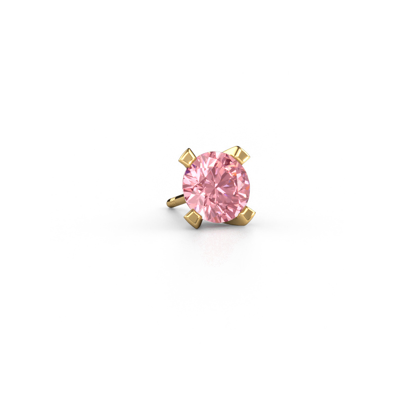 Image de Boucle d'oreille homme Xaver 585 or jaune Diamant synthétique roze 6.5 mm
