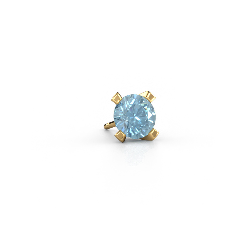 Image de Boucle d'oreille homme Xaver 585 or jaune Diamant synthétique bleu 6.5 mm