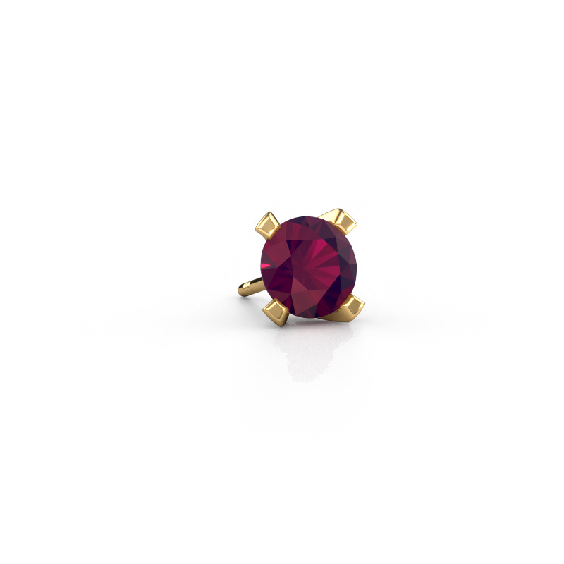 Image de Boucle d'oreille homme Xaver 585 or jaune Rhodolite 6.5 mm