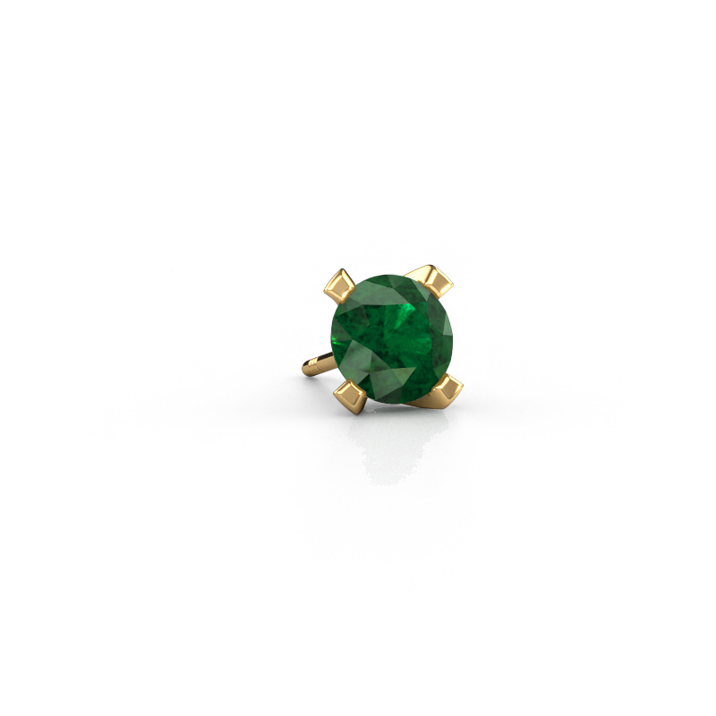 Image of Men's earring Xaver 585 gold Emerald 6.5 mm