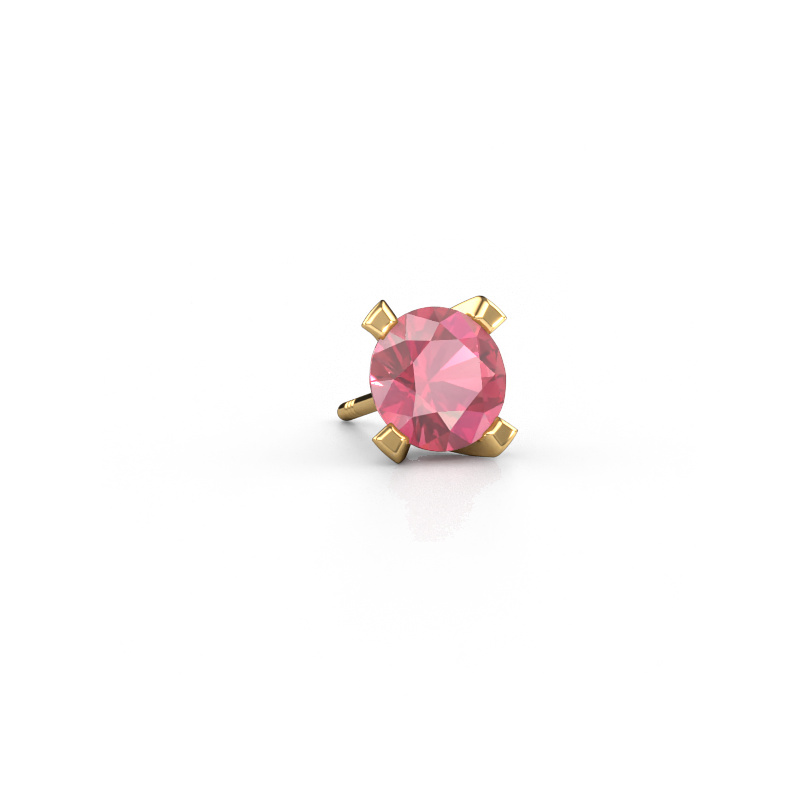 Image of Men's earring Xaver 585 gold Tourmaline pink 6.5 mm