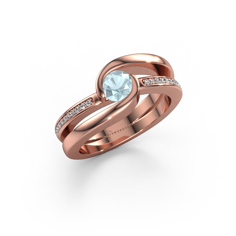 Image of Ring Xenia 2 585 rose gold Aquamarine 5 mm