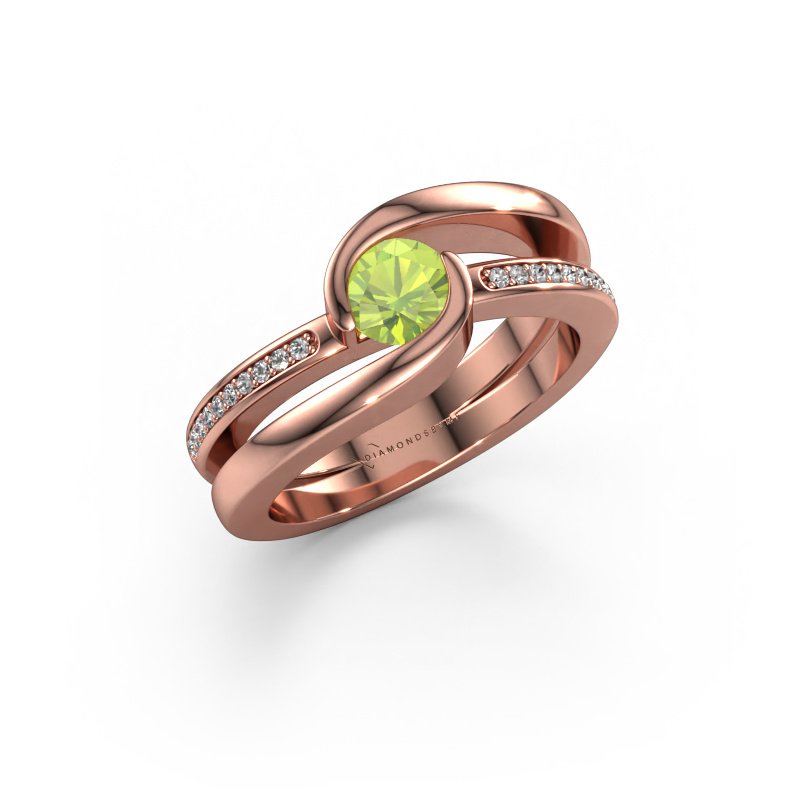 Image of Ring Xenia 2 585 rose gold Peridot 5 mm
