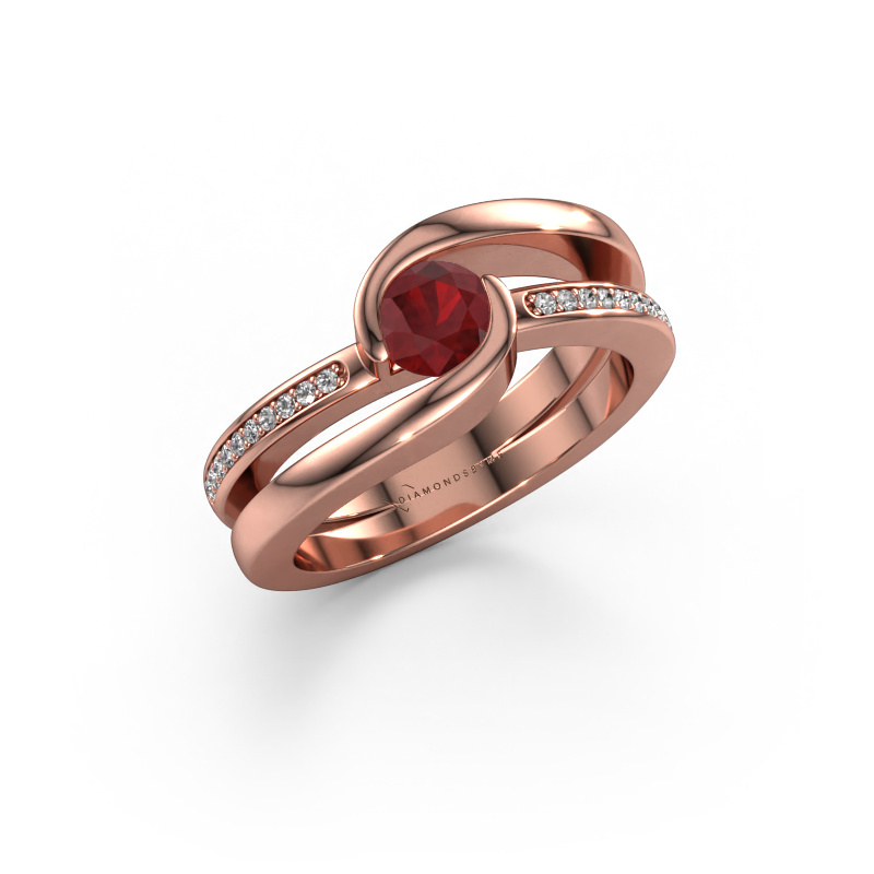 Image of Ring Xenia 2 585 rose gold Ruby 5 mm