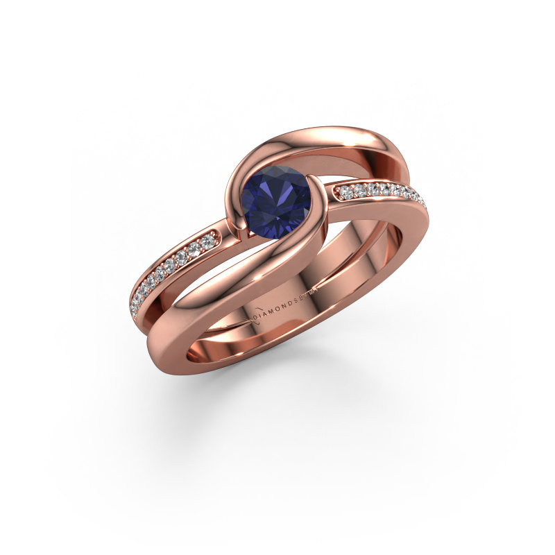 Bild von Ring Xenia 2 585 Roségold Saphir 5 mm