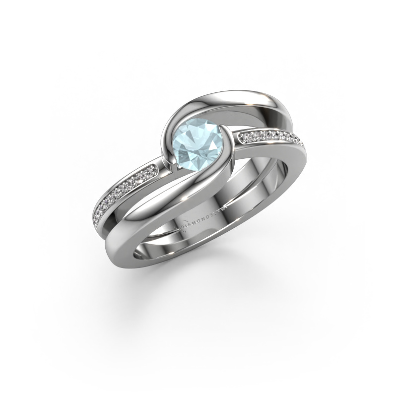 Image of Ring Xenia 2 585 white gold Aquamarine 5 mm