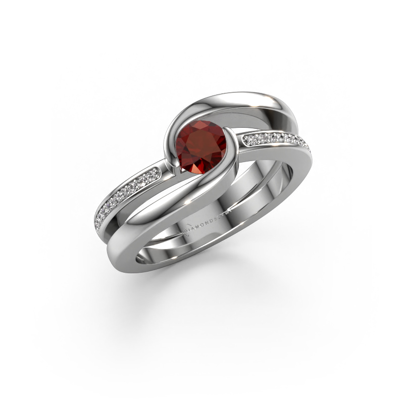 Image of Ring Xenia 2 950 platinum Garnet 5 mm