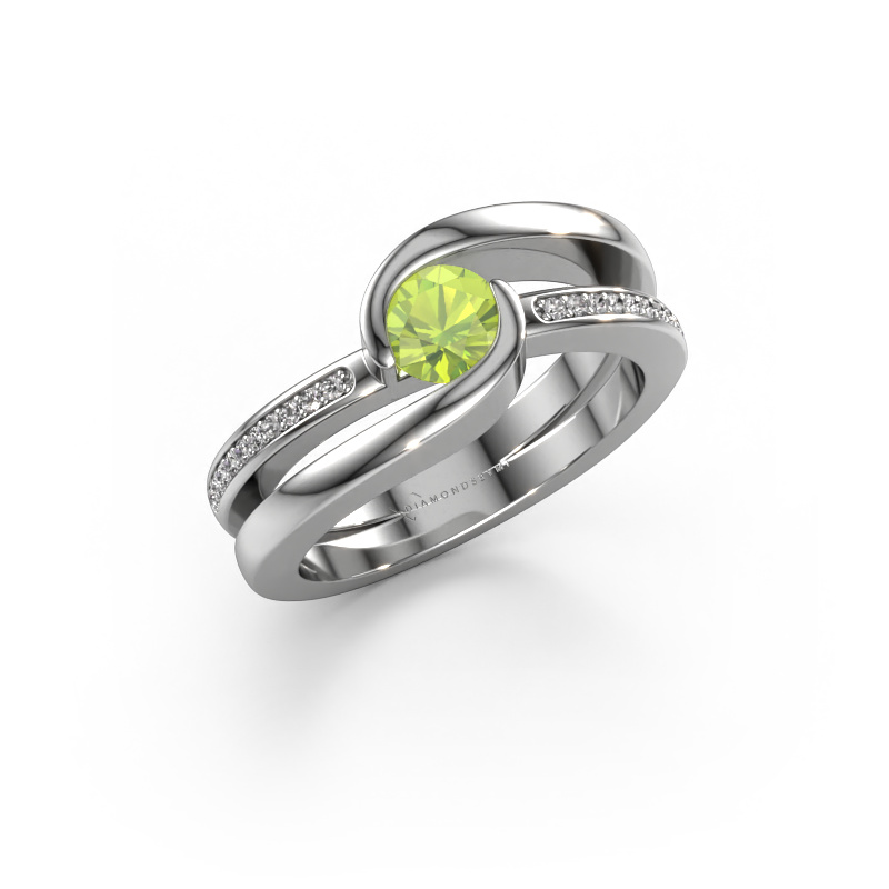 Image of Ring Xenia 2 950 platinum Peridot 5 mm