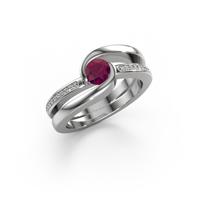 Image of Ring Xenia 2 585 white gold Rhodolite 5 mm