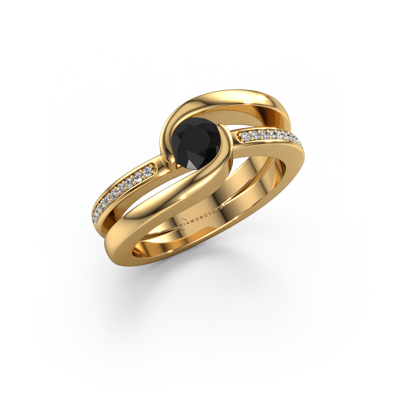 Bild von Ring Xenia 2 585 Gold Schwarz Diamant 0.70 crt