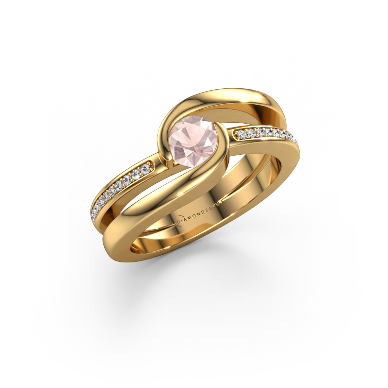 Image of Ring Xenia 2 585 gold Morganite champagne 5 mm