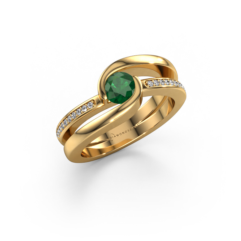 Image of Ring Xenia 2 585 gold Emerald 5 mm