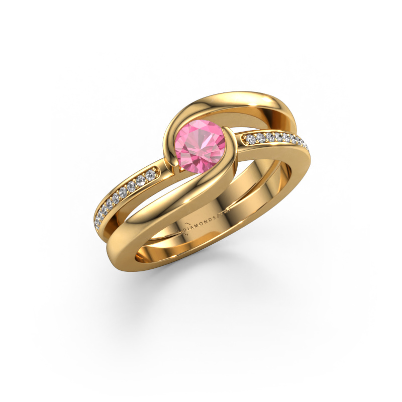 Image of Ring Xenia 2 585 gold Pink sapphire 5 mm