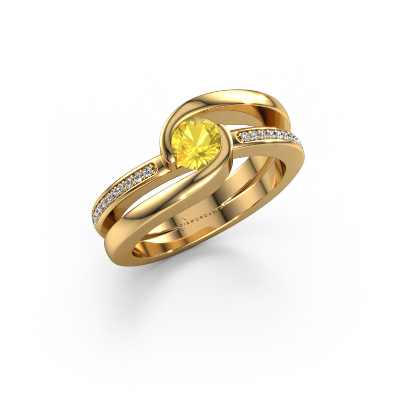 Image of Ring Xenia 2 585 gold Yellow sapphire 5 mm