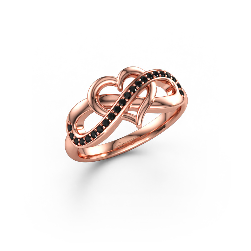 Bild av Ring Yael 585 roséguld Svart diamant 0.176 crt