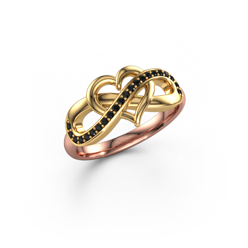 Image of Ring Yael 585 rose gold Black diamond 0.176 crt