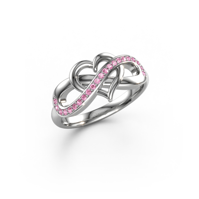Image of Ring Yael 925 silver Pink sapphire 1.1 mm