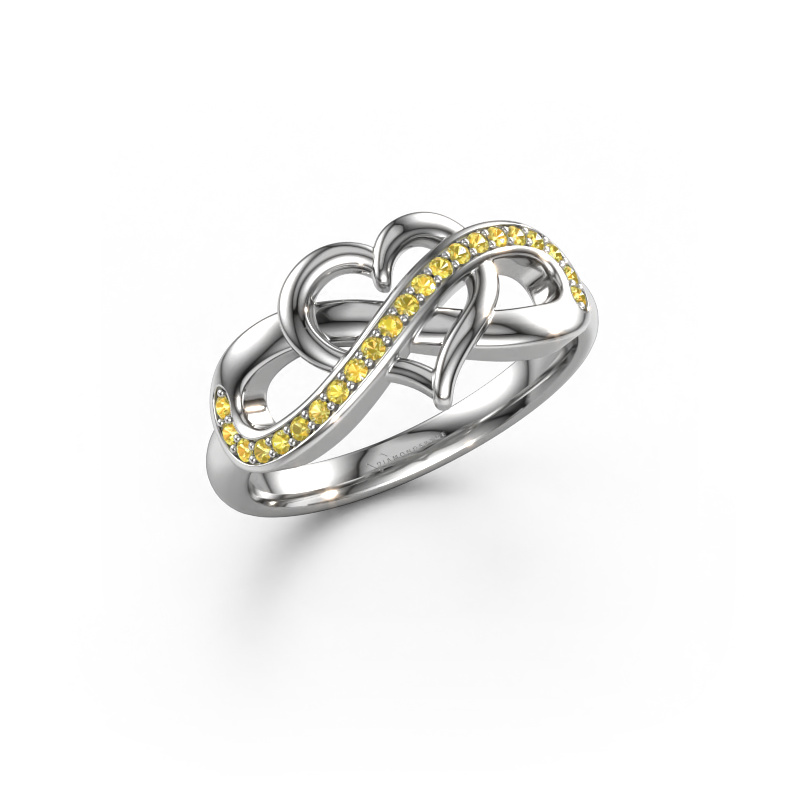 Image of Ring Yael 585 white gold Yellow sapphire 1.1 mm