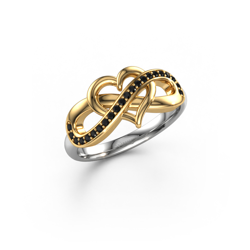 Image of Ring Yael 585 white gold Black diamond 0.176 crt