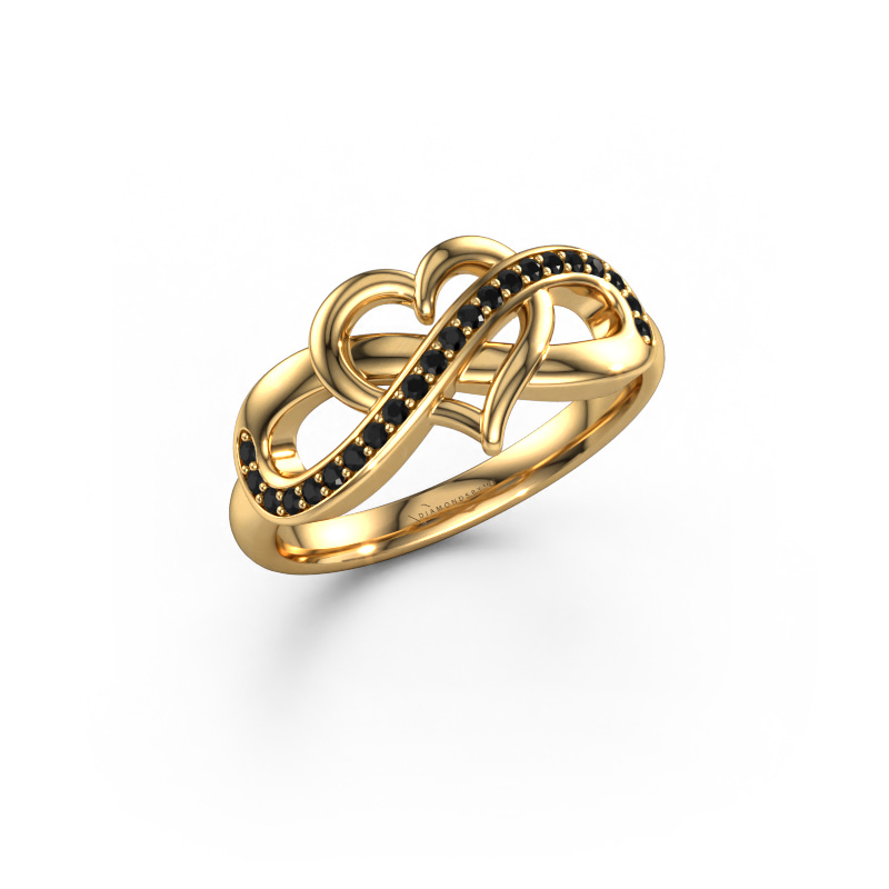 Image de Bague Yael 585 or jaune Diamant noir 0.176 crt