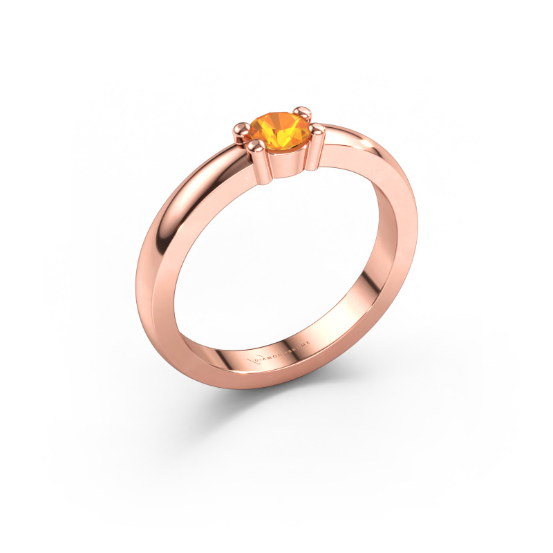 Immagine di Anello Yasmin 1 585 oro rosa Citrino 4 mm