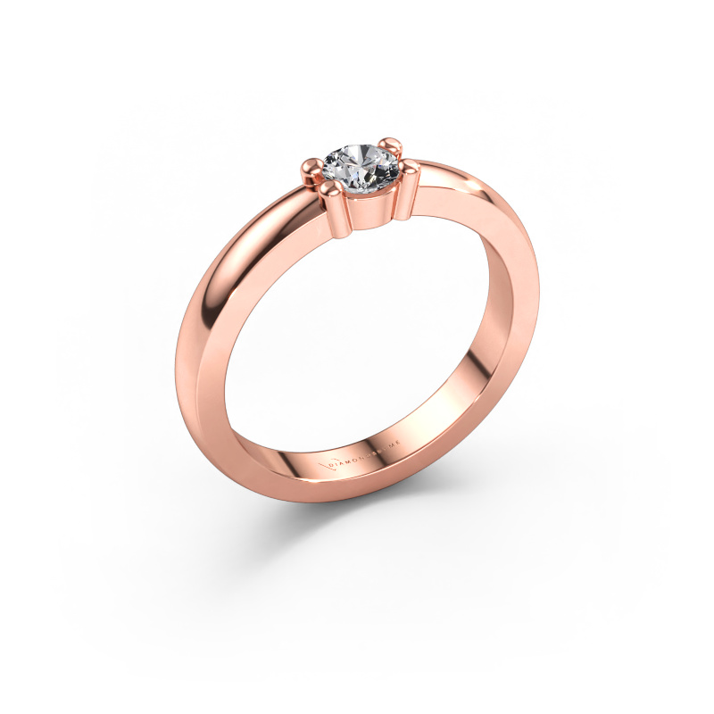 Bild av Ring Yasmin 1 585 roséguld Diamant efter eget val 4 mm