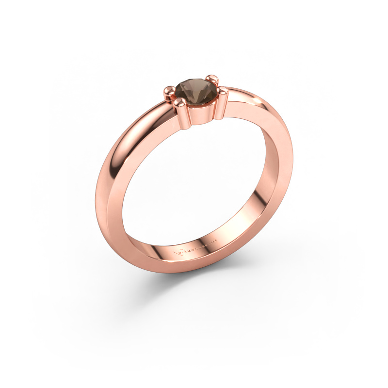 Immagine di Anello Yasmin 1 585 oro rosa Quarzo fumé 4 mm