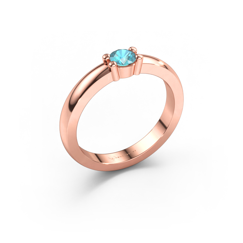 Bild av Ring Yasmin 1 585 roséguld Blå topas 4 mm