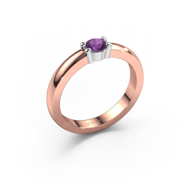 Bild von Ring Yasmin 1 585 Roségold Amethyst 4 mm