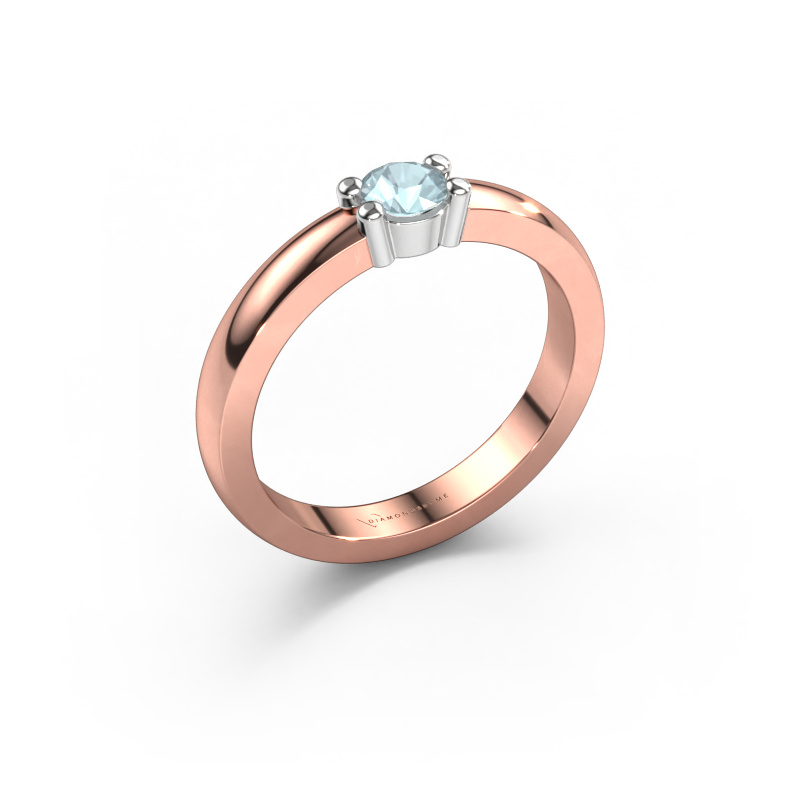 Bild von Ring Yasmin 1 585 Roségold Aquamarin 4 mm