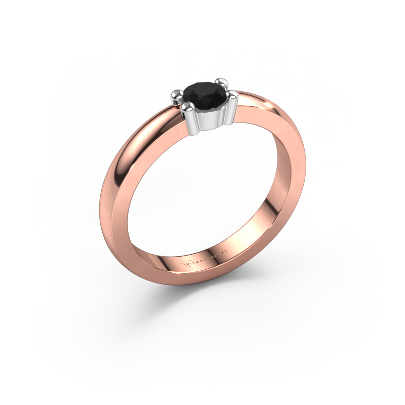 Image of Ring Yasmin 1 585 rose gold Black diamond 0.30 crt