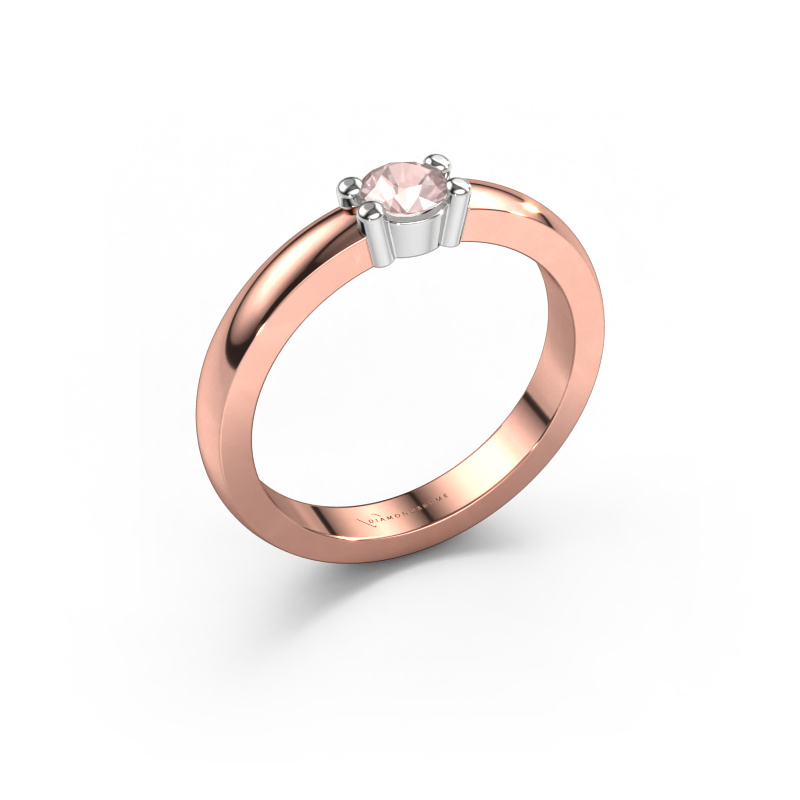 Image of Ring Yasmin 1 585 rose gold Morganite champagne 4 mm