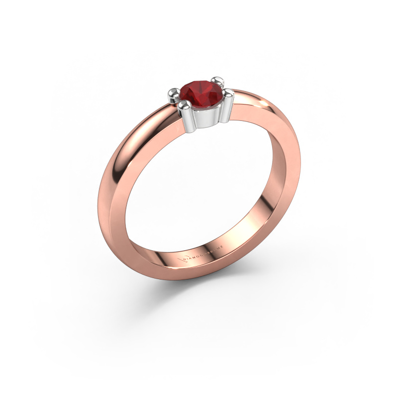 Image of Ring Yasmin 1 585 rose gold Ruby 4 mm