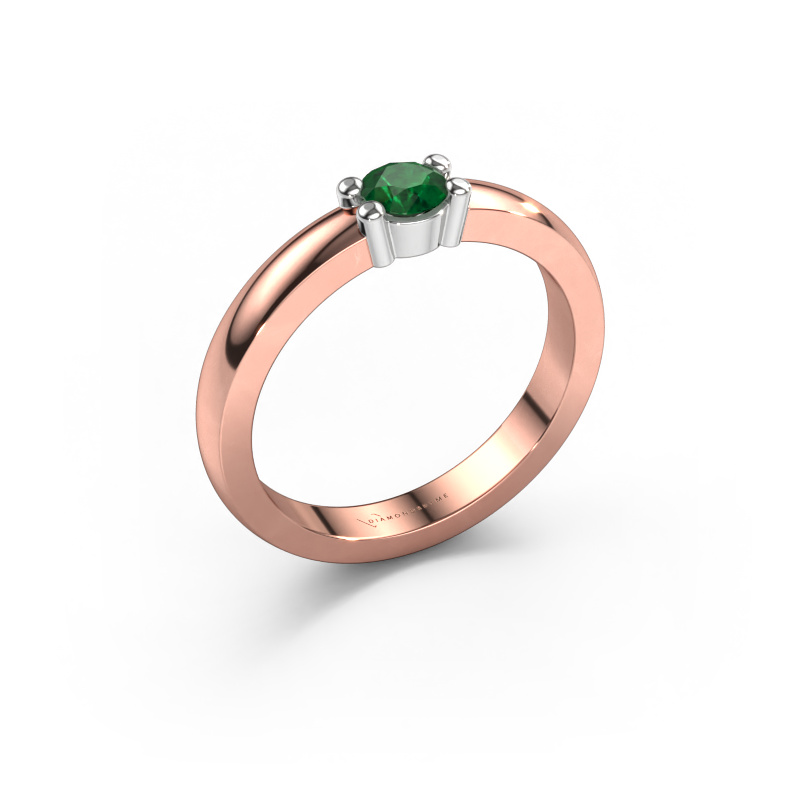 Image of Ring Yasmin 1 585 rose gold Emerald 4 mm