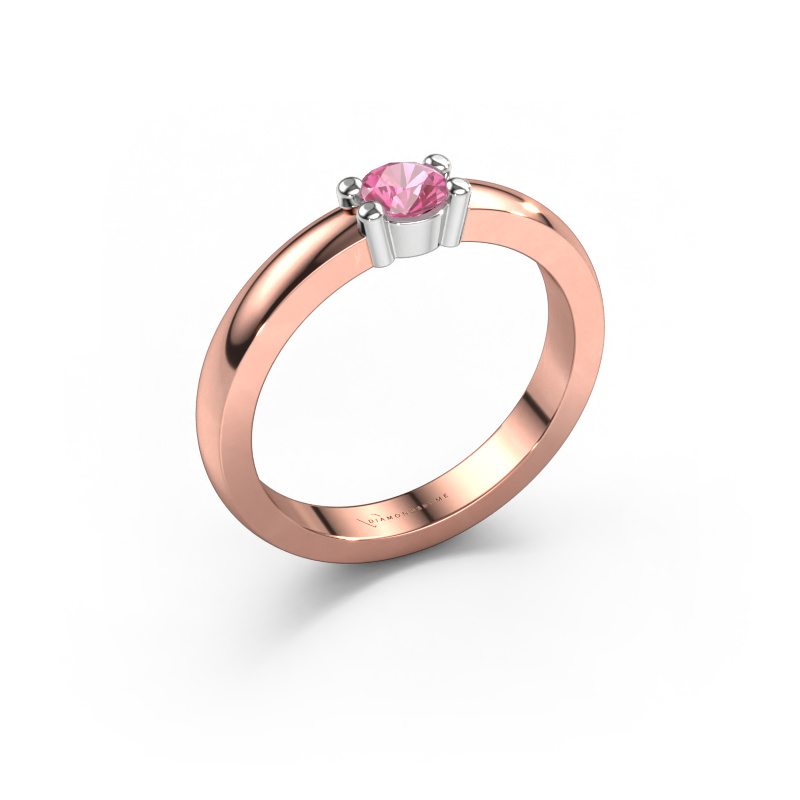 Bild von Ring Yasmin 1 585 Roségold Pink Saphir 4 mm