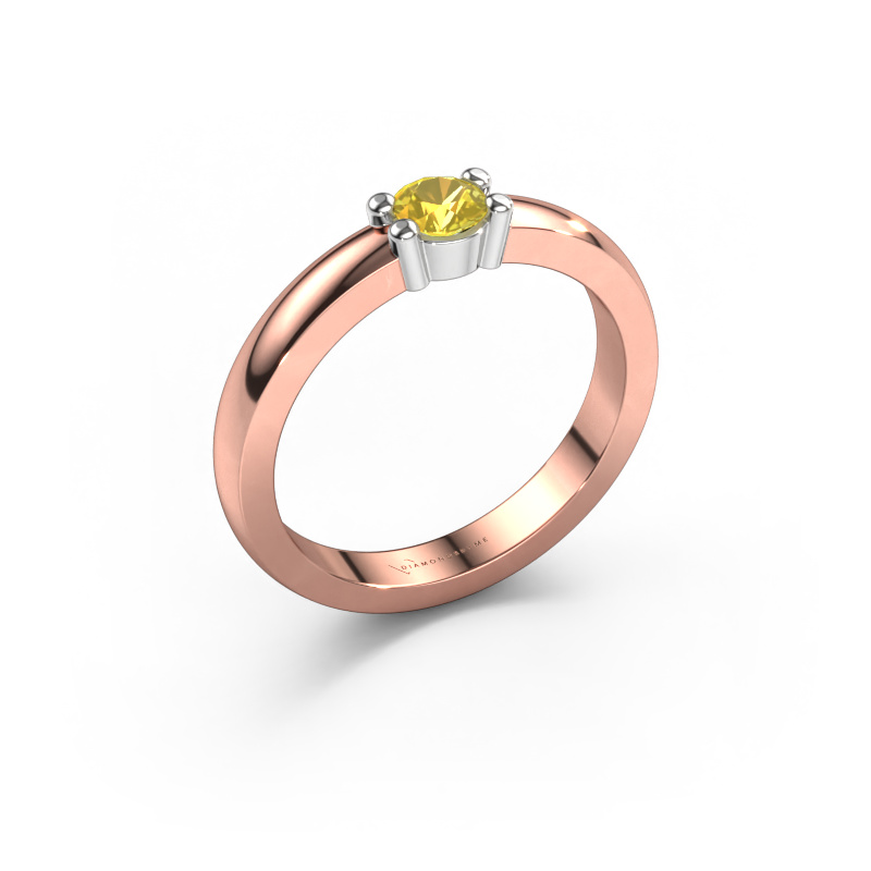 Image of Ring Yasmin 1 585 rose gold Yellow sapphire 4 mm