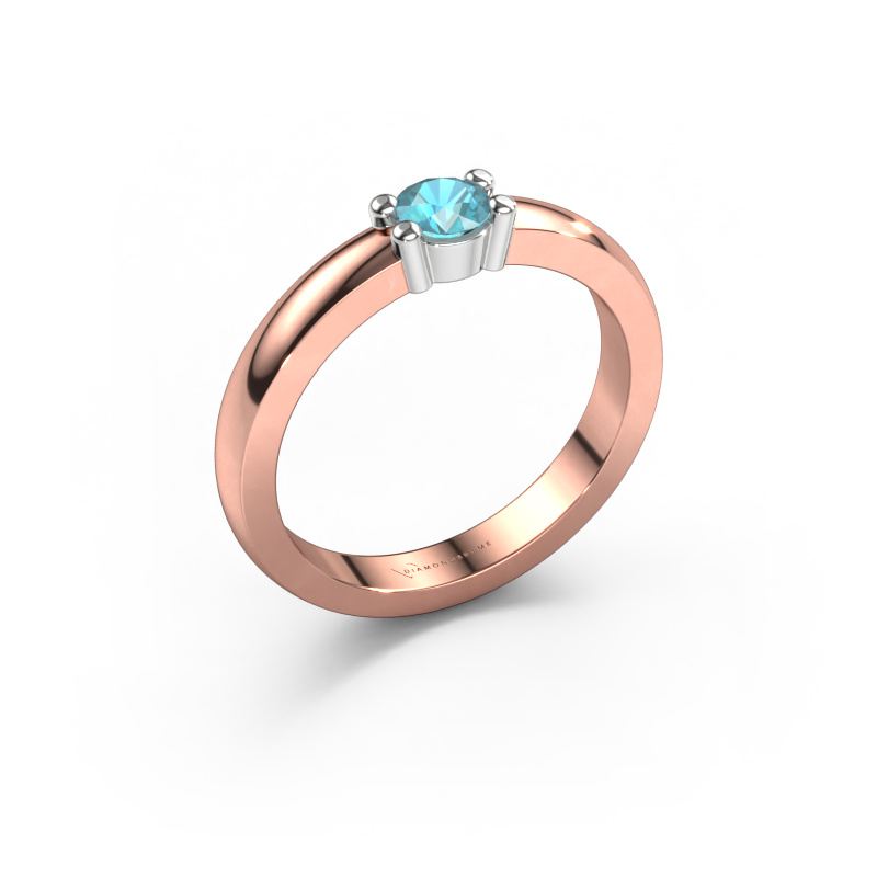Image of Ring Yasmin 1 585 rose gold Blue topaz 4 mm