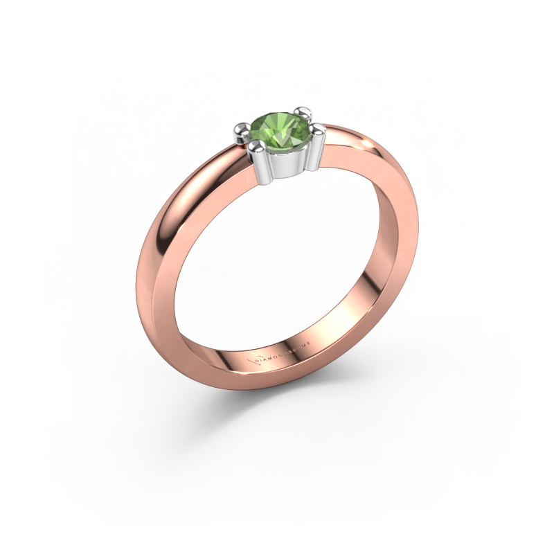 Afbeelding van Ring Yasmin 1 585 Rosé goud Toermalijn groen 4 mm