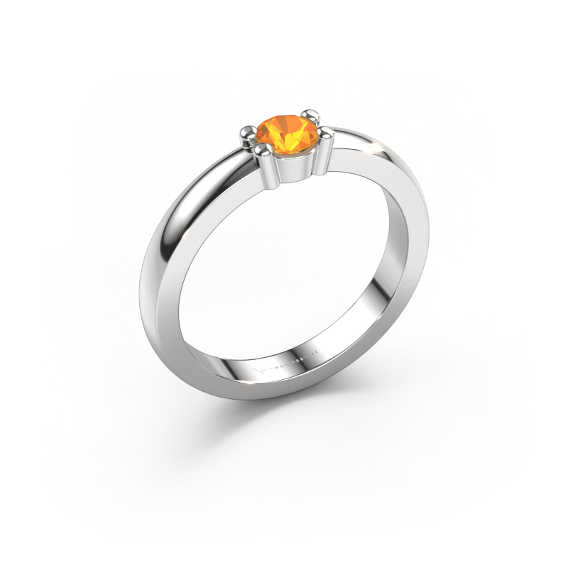 Image de Bague Yasmin 1 585 or blanc Citrine 4 mm
