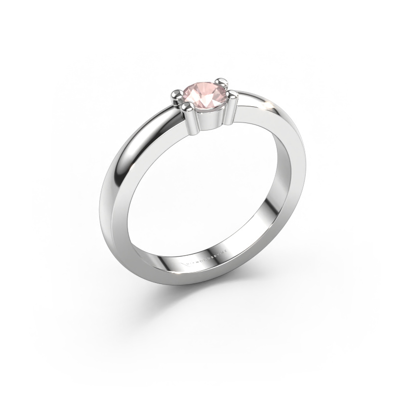 Image of Ring Yasmin 1 585 white gold Morganite champagne 4 mm