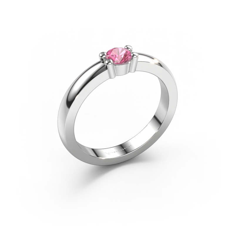 Bild von Ring Yasmin 1 585 Weißgold Pink Saphir 4 mm