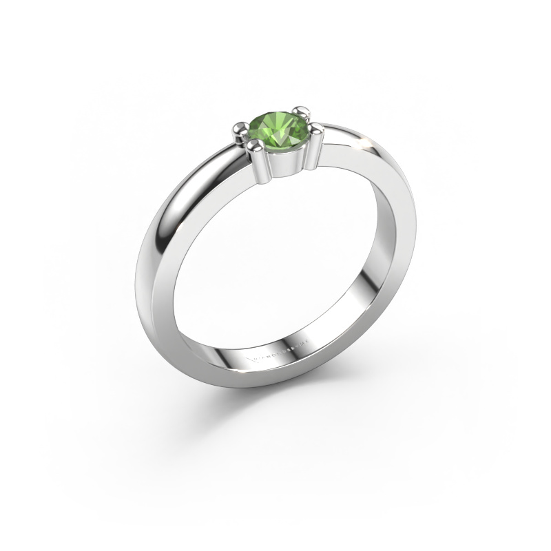 Image de Bague Yasmin 1 950 platine Vert tourmaline 4 mm