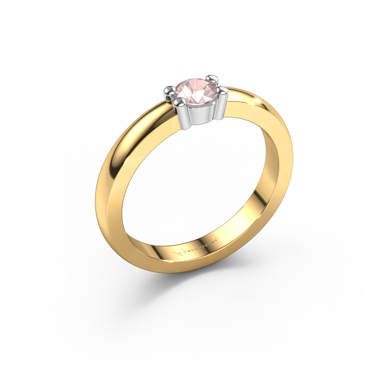 Image de Bague Yasmin 1 585 or jaune Champagne morganite 4 mm